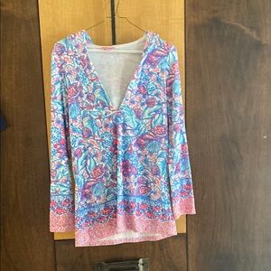 Colorful Floral Hooded Top